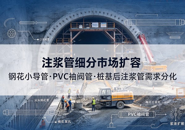 沙注浆管细分市场扩容，隧道钢花小导管、PVC 袖阀管、桩基后注浆管需求分化